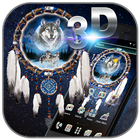 3D Dream Catcher Star Wolf Live Wallpaper Theme icône