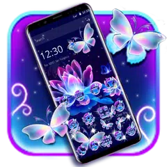 Neon Butterfly Lotus Glitter Theme APK download