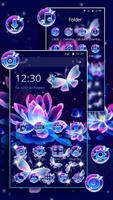 Neon Butterfly Lotus Glitter Theme screenshot 2
