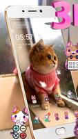 3D Cute Cat Live Launcher Theme🐱 Affiche