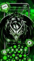 3D Green Metal Dragon Gravity Theme imagem de tela 1
