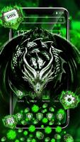 3D Green Metal Dragon Gravity Theme تصوير الشاشة 1