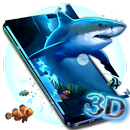 3D Blue Shark Parallax Theme APK