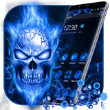 Blue Flaming Skull Gravity Theme💀 icône