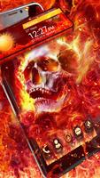 3D Red Fire Skull Glass Theme💀 постер