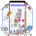 Doodle Ice Cream Gravity Theme icône