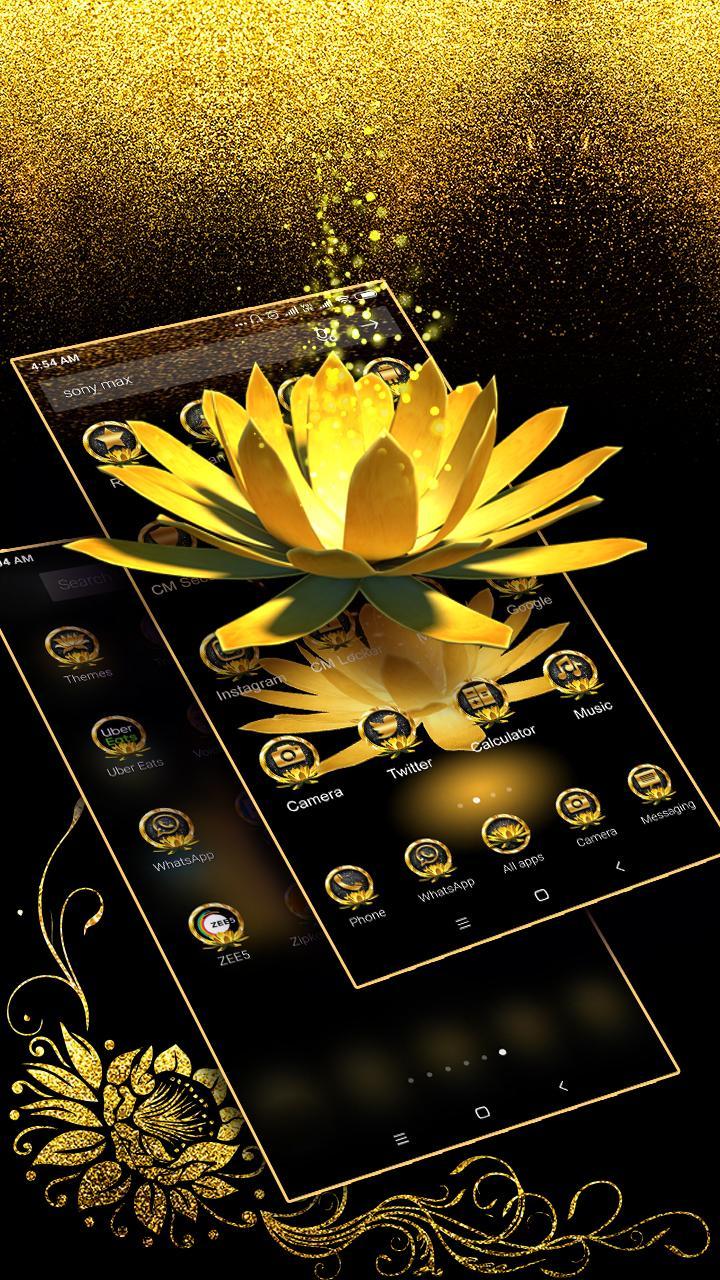 Tải xuống APK Chủ đề hoa sen vàng Devine 3D cho Android