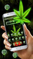3D Green Smoke Weed Launcher Theme Affiche