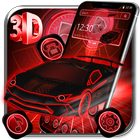 3D Red Glow Neon Car Theme icône