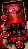 3D Red Glow Neon Car Theme Affiche