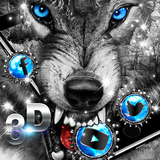3D Iceberg Wolf Live Wallpaper Theme أيقونة