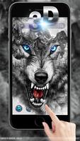 3D Iceberg Wolf Live Wallpaper Theme ảnh chụp màn hình 1