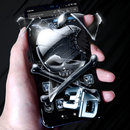 3D Broken Glass Skull Theme APK