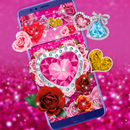3D Heart Diamond Glitter Rose Gravity Theme APK