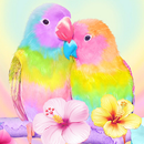 3D warna-warni lovebirds burung nuri tema graviti APK