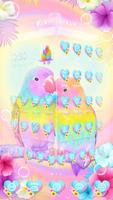 3D Cute Colorful Lovebirds Parrot Gravity Theme تصوير الشاشة 2