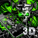 3D Gothic Graffiti Metal Skull Theme APK