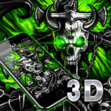 3D Gothic Graffiti Metal Skull Theme आइकन