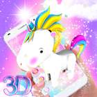 3D Cute Baby Unicorn Launcher Theme আইকন