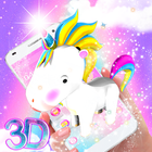 3D Cute Baby Unicorn Launcher Theme simgesi