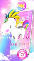 برنامه‌نما 3D Cute Baby Unicorn Launcher Theme عکس از صفحه