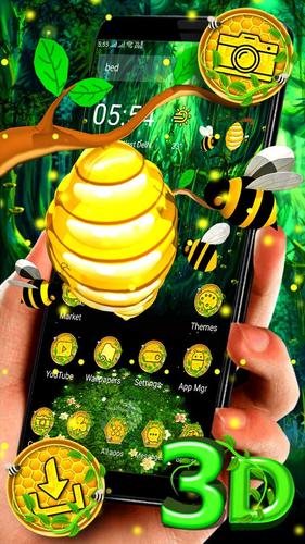 3d Cute Honey Bee Launcher Theme For Android Apk Download - cute roblox avatars with the bumble bees