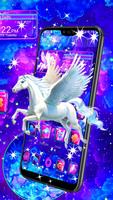 3D Cute Unicorn Glass Tech Theme screenshot 1