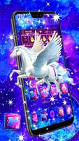 3D Cute Unicorn Glass Tech Theme screenshot 2