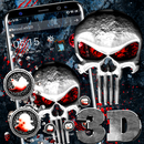 Dark Black Red Skull 3D Gravity Theme 💀-APK