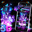 3D Firefly and Butterfly Glass Tech Theme 🦋 APK