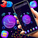 3D Neon Purple Watch Gravity Theme ⌚ APK