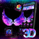 Cool Black Neon 3D Wings Theme 🦋 APK