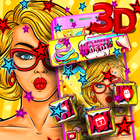 Pop Art Girl 3D Theme آئیکن