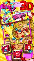 Pop Art Girl 3D Theme screenshot 2