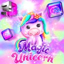 3D Galaxy Unicorn Shiny Glass Tech Theme 🦄 APK