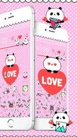 3D Gravity Cartoon Panda Love Red Heart Theme screenshot 2