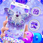 3D Butterfly Shiny Diamond Gravity Theme icon