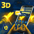 Golden Bird 3D Live Glass Tech Theme 🐤 APK