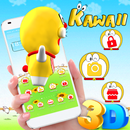 3D Kawaii Cartoon Yellow Cute Cat Launcher Theme😍 APK