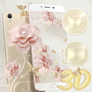 3D Silk Gold Rose Parallax Flower Theme 🌸 APK