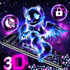 3D Cute Neon Galaxy Gravity Fairy Cat Theme 🐈 icon