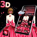 Cute Girl 3D Glass Tech Theme 💃 APK