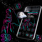 3D Neon Light Glass Tech Theme 💫 simgesi