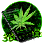 3D Smoky Weed Leaf Theme simgesi