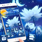Lotus 3D Flower Glass Tech Theme icône