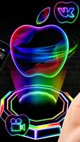 Neon Apple 3D Theme 🍎 Ekran Görüntüsü 1