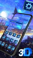 Night City 3D Glass Tech Theme Ekran Görüntüsü 1