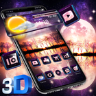 3D Sunset Moon Nature Theme simgesi