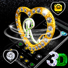 R Letter Love 3D Theme ikon