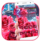 3D Love Pink Rose Glass Tech Theme icon